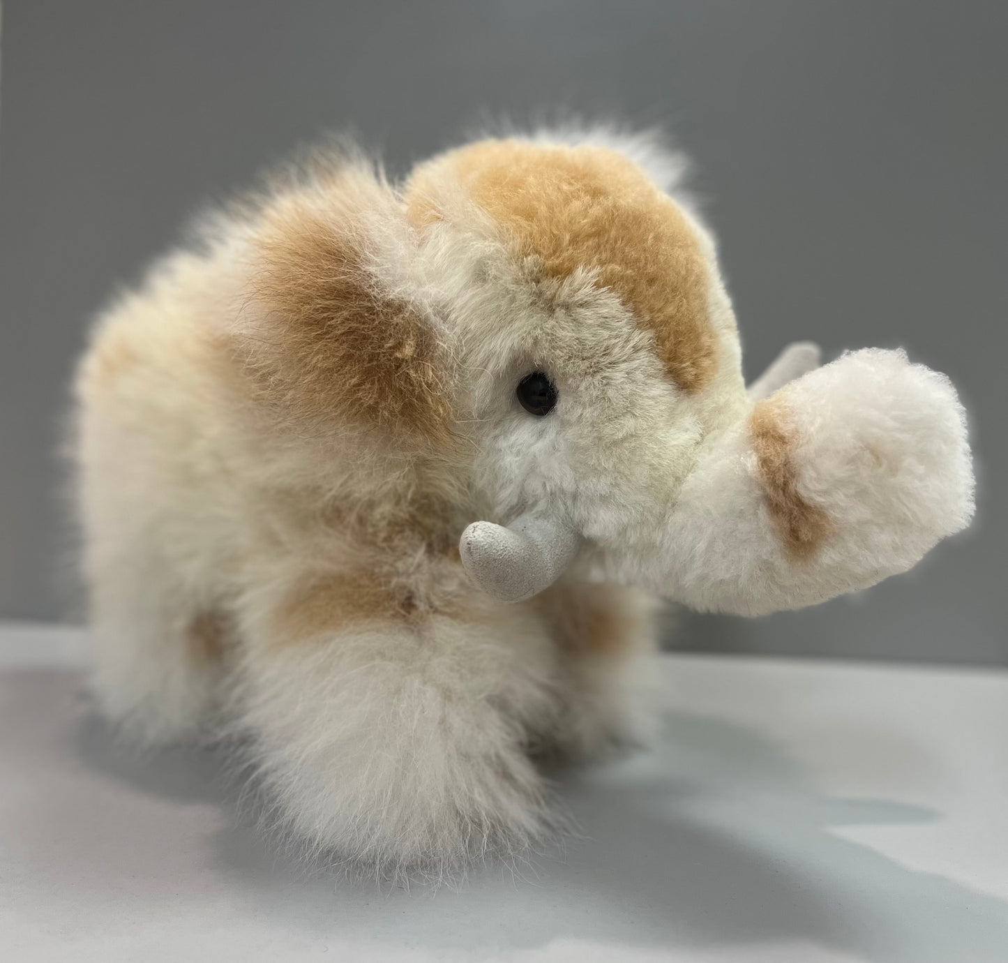 Natural -Alpaca Wool Elephant